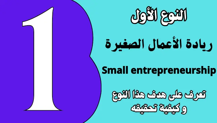 ريادة الأعمال الصغيرة Small entrepreneurship